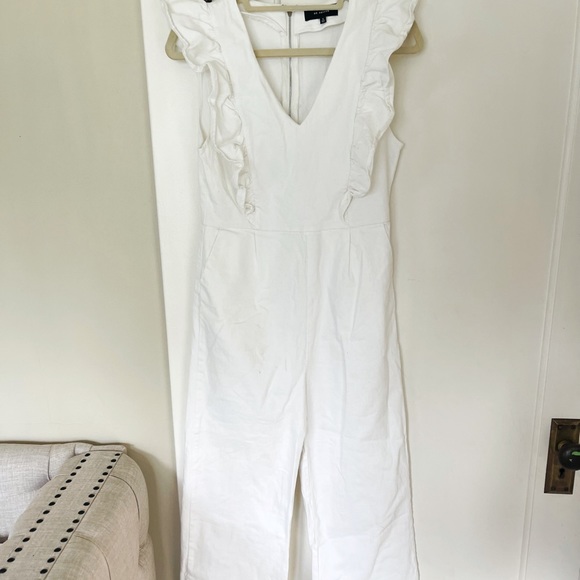 Free People Denim Ruffled Jumpsuit by En Saison - Picture 4 of 8